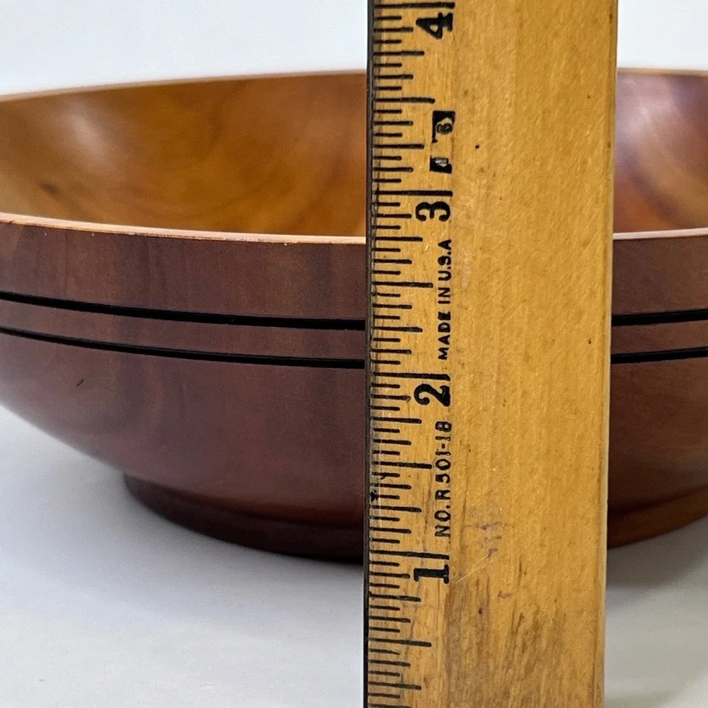 Dan Butteris Handcrafted Wood Bowl Lathe Turned Natural Grain 9.5 inch MCM Decor